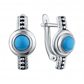 Серебряные серьги TALANT с бирюзой 10-76-000Ъ-15068 фото