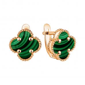 Серьги из золочёного серебра TALANT с малахитом 10-78-00Щ0-11209 фото