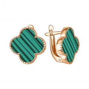 Серьги из золочёного серебра TALANT с малахитом 10-78-00Щ0-29894 фото