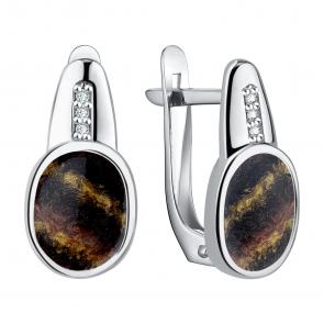 Серебряные серьги TALANT с фианитом и эмалью 10-79-0001-15655 фото