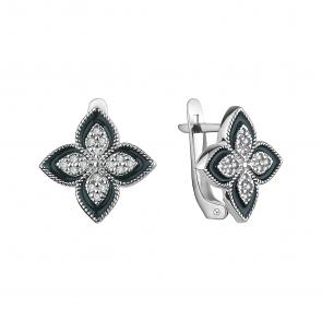 Серебряные серьги TALANT с фианитом и эмалью 10-79-0001-17399 фото