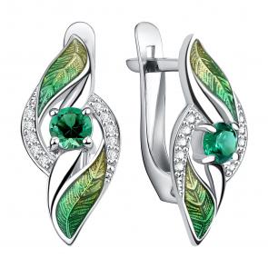 Серебряные серьги TALANT с фианитом и эмалью 10-79-0003-17200 фото