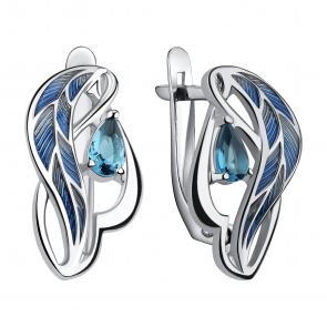 Серебряные серьги TALANT с фианитом и эмалью 10-79-000Л-17198 фото