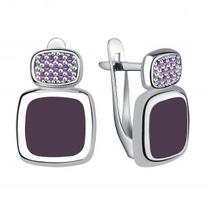Серебряные серьги TALANT с фианитом и эмалью 10-7B-0006-17255 фото