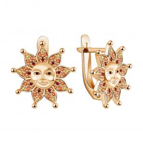 Серьги из золочёного серебра TALANT с фианитом 10-7D-000M-17357 фото