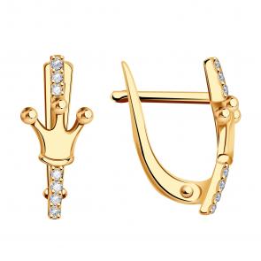 Золотые серьги TALANT с фианитом 10-90-0001-26205 фото