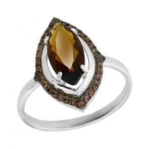 Серебряное кольцо ЮК Maskom с фианитом и ювелирным кристаллом 100-1240-к фото