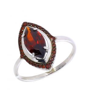 Серебряное кольцо ЮК Maskom с фианитом и ювелирным кристаллом 100-1240-кр фото