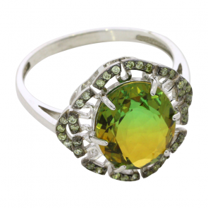 Серебряное кольцо ЮК Maskom с фианитом 100-1269-зо фото