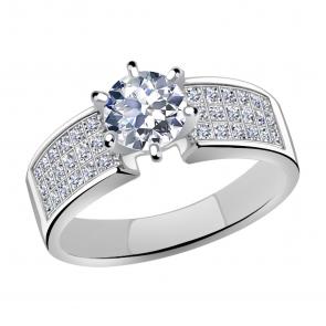 Кольцо из белого золота Александра с бриллиантом 1010749сб фото