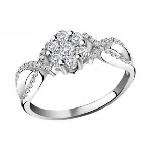 Кольцо из белого золота Александра с бриллиантом 1010835сб фото