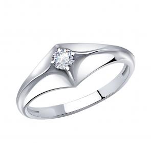 Кольцо из белого золота Александра с бриллиантом 1010852сб фото