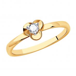 Золотое кольцо Александра с бриллиантом 1011022ск фото