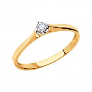 Золотое кольцо SOKOLOV с бриллиантом выращенным 1011383-5 фото