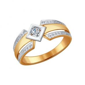 Золотое кольцо SOKOLOV с бриллиантом 1011515 фото