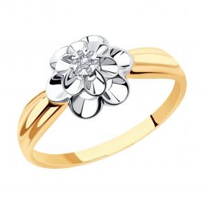 Золотое кольцо SOKOLOV с бриллиантом 1011517 фото