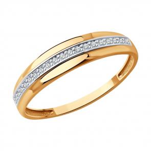 Золотое кольцо SOKOLOV с бриллиантом 1011549 фото