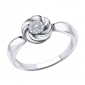 Кольцо из белого золота Александра с бриллиантом 1011567сб фото