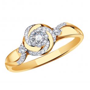 Золотое кольцо Александра с бриллиантом 1011575сбк фото