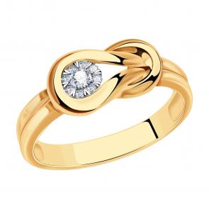 Золотое кольцо Александра с бриллиантом 1011712ск фото