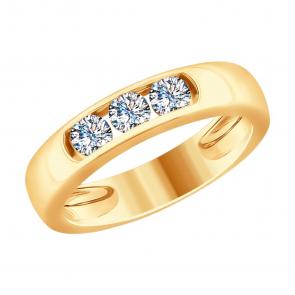 Золотое кольцо SOKOLOV с бриллиантом 1011752 фото