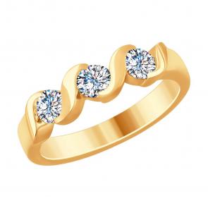 Золотое кольцо SOKOLOV с бриллиантом 1011767 фото