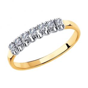 Золотое кольцо SOKOLOV с бриллиантом 1011770 фото