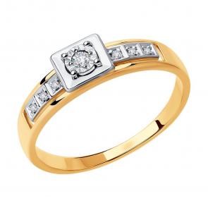 Золотое кольцо SOKOLOV с бриллиантом 1011826 фото