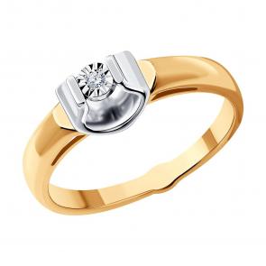 Золотое кольцо SOKOLOV с бриллиантом 1011828 фото