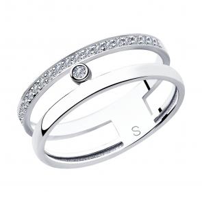 Кольцо из белого золота SOKOLOV с бриллиантом 1011850 фото