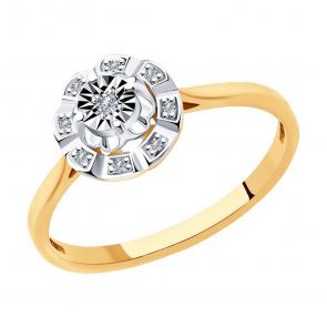 Золотое кольцо SOKOLOV с бриллиантом 1011957 фото