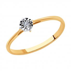 Золотое кольцо SOKOLOV с бриллиантом 1012024 фото