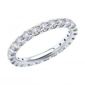 Кольцо из белого золота SOKOLOV с бриллиантом выращенным 1012077-3-5 фото