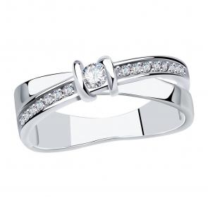 Кольцо из белого золота Александра с бриллиантом 1012083сб фото