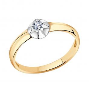Золотое кольцо Александра с бриллиантом 1012097сбк фото