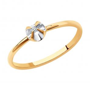 Золотое кольцо SOKOLOV с бриллиантом 1012112 фото