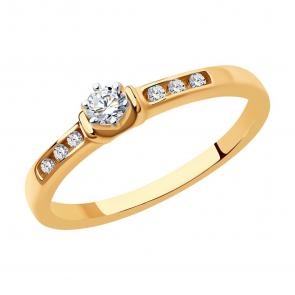 Золотое кольцо SOKOLOV с бриллиантом 1012129 фото