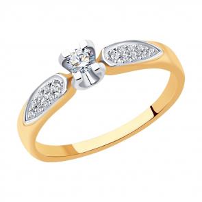 Золотое кольцо SOKOLOV с бриллиантом 1012216 фото