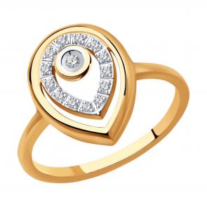 Золотое кольцо SOKOLOV с бриллиантом 1012220 фото