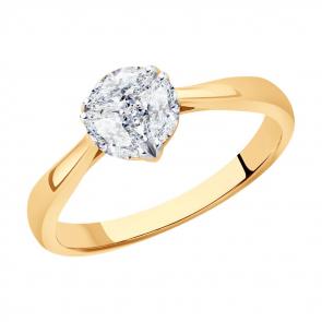 Золотое кольцо SOKOLOV с бриллиантом 1012246 фото