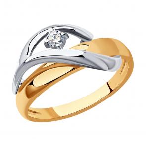 Золотое кольцо SOKOLOV с бриллиантом 1012247 фото