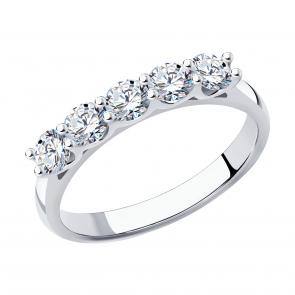 Кольцо из белого золота SOKOLOV с бриллиантом выращенным 1012255-3-5 фото