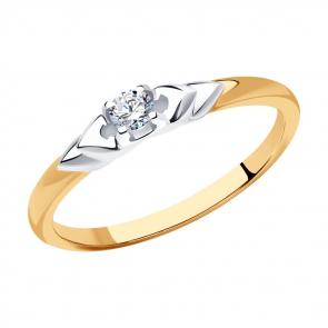 Золотое помолвочное кольцо SOKOLOV с бриллиантом 1012258 фото