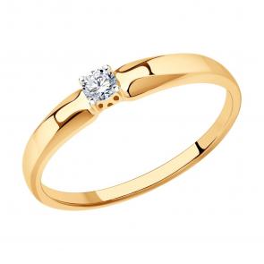Золотое помолвочное кольцо SOKOLOV с бриллиантом 1012259 фото