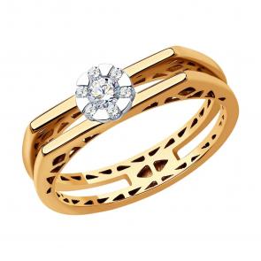 Золотое кольцо SOKOLOV с бриллиантом 1012282 фото