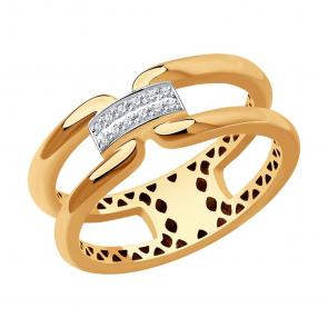 Золотое кольцо SOKOLOV с бриллиантом 1012292 фото