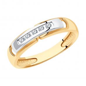 Золотое кольцо SOKOLOV с бриллиантом 1012299 фото