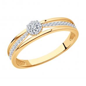 Золотое кольцо SOKOLOV с бриллиантом 1012309 фото