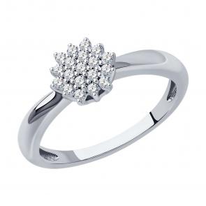 Кольцо из белого золота SOKOLOV с бриллиантом 1012317-3 фото