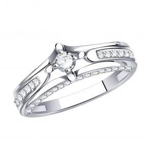 Кольцо из белого золота Александра с бриллиантом 1012321сб фото